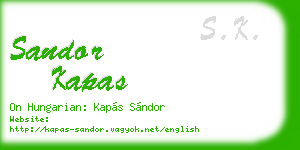 sandor kapas business card