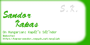 sandor kapas business card